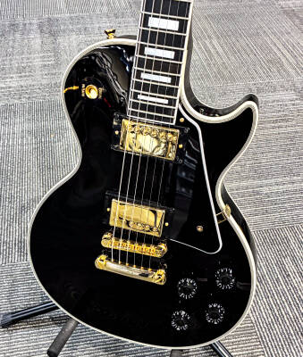 ギター Epiphone Les Paul custom Epiphone Les Paul Custom Electric Guitar With Hardshell Case - Ebony